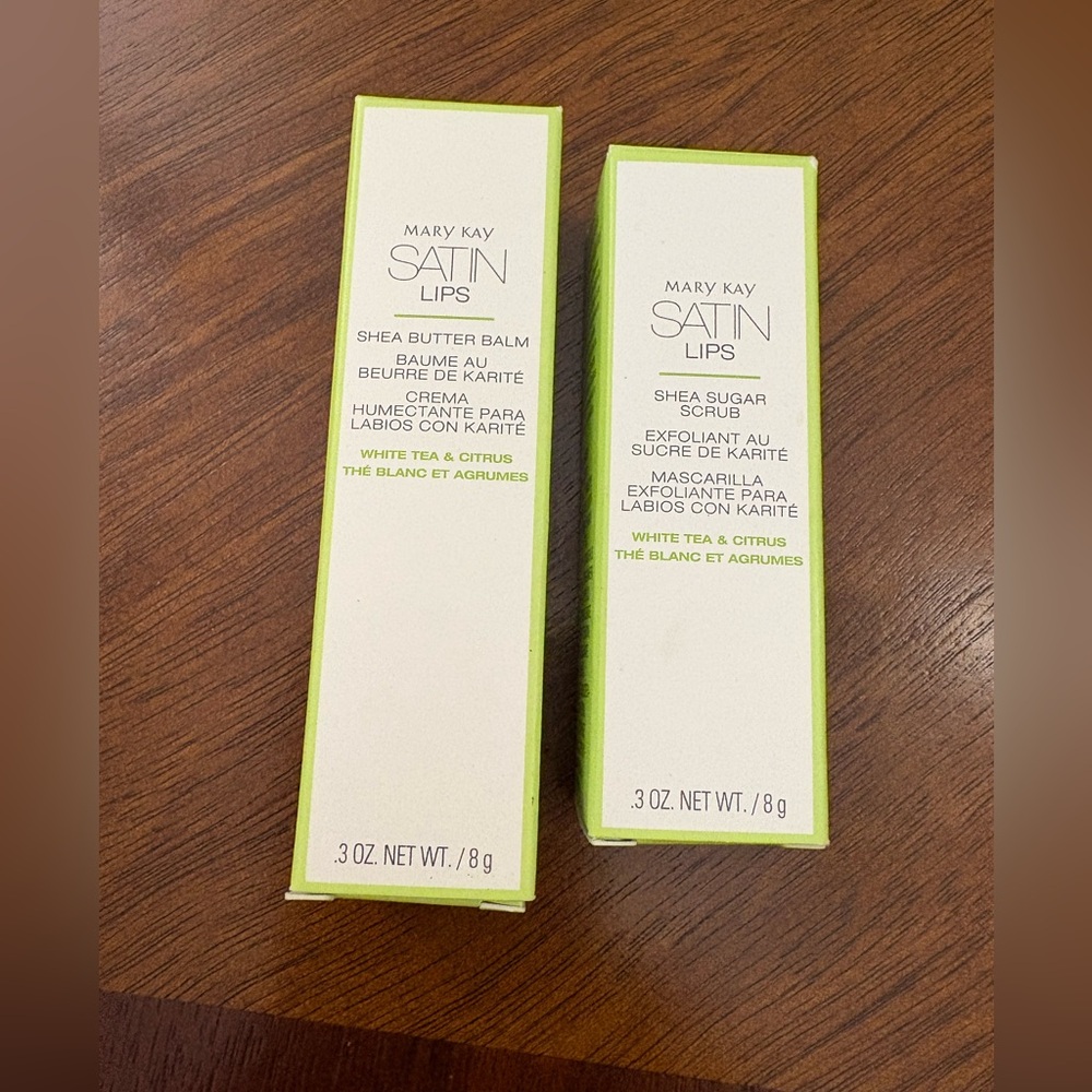 Mary Kay Satin Lips Set White Tea & Citrus Shea Butter Scrub & Balm NEW IN BOX